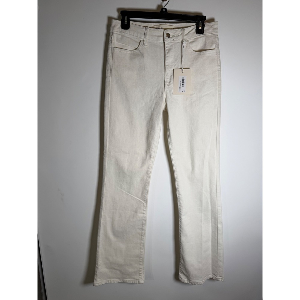 Indigo Six Womens Ecru Clean Tonal Bootcut Jeans High Rise Size 6